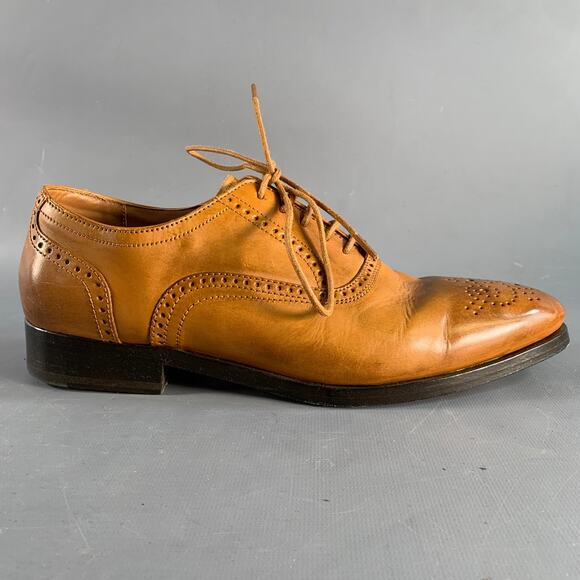 ALLEN EDMONDS Size 7 Tan Perforated Leather Oxford Lace Up Shoes - Picture 2 of 10